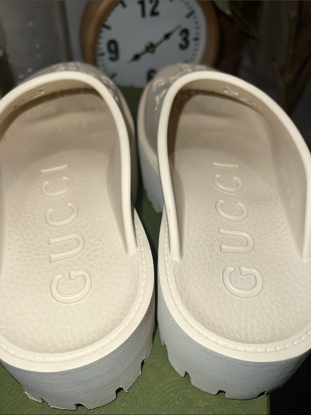 Authentic Gucci Perforated GG Platform Sandals/Clogs - Picture 3 of 6